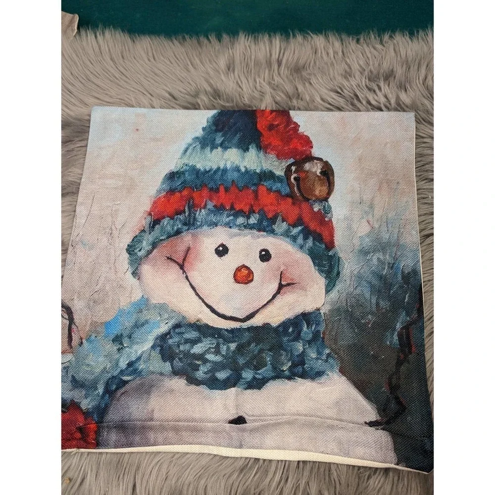 Set of 3 snowman pillow cases